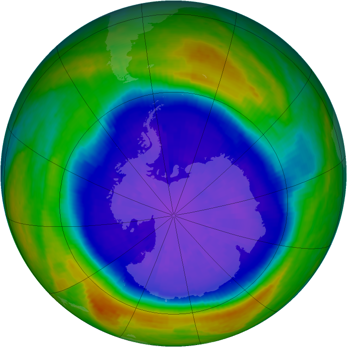 Antarctic ozone map for 17 September 2001
